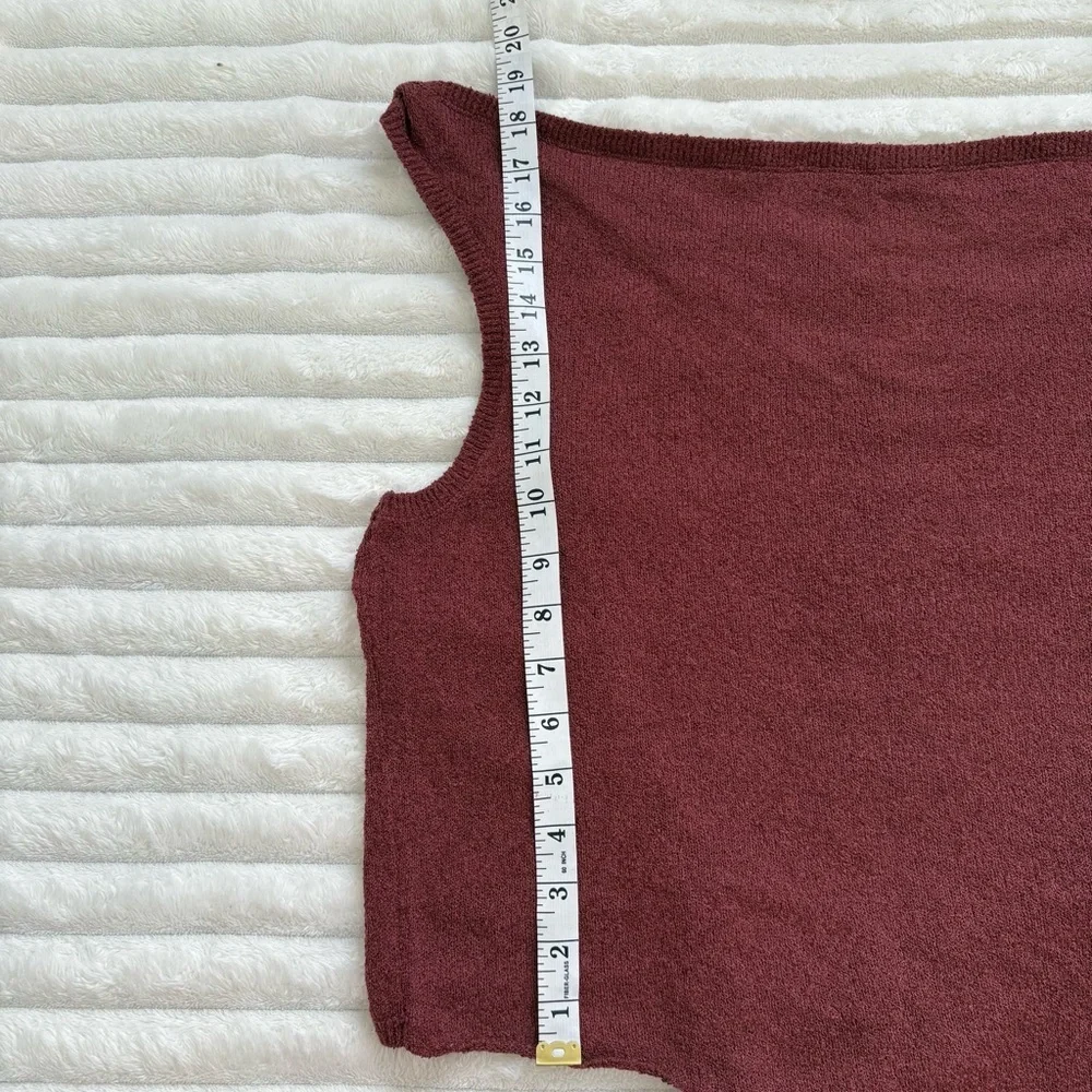 FREE PEOPLE Beach Open Back Tie Sweater Tank Cinnamon Brown NWT Medium